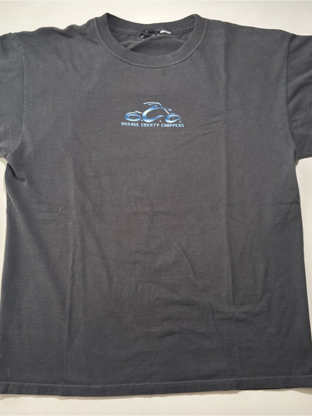 Vintage 2004 perfectly faded grey Orange County Choppers motorcycle shirt